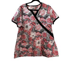 Med Couture Women’s 2XL Printed Floral Scrub Top